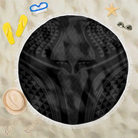 Hawaiian Kakau Art Tattoos Aquaman Style Beach Blanket Black Version LT03 One Size 150cm Black - Polynesian Pride