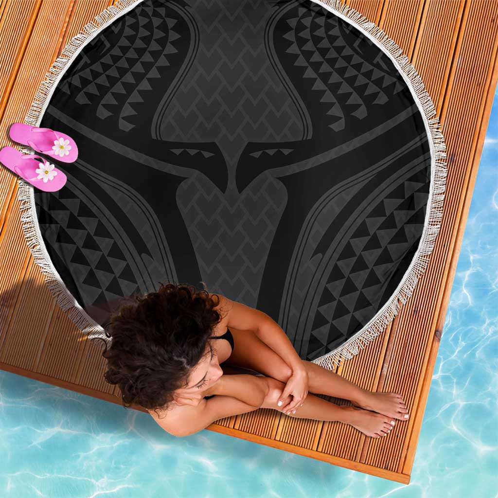 Hawaiian Kakau Art Tattoos Aquaman Style Beach Blanket Black Version LT03 - Polynesian Pride