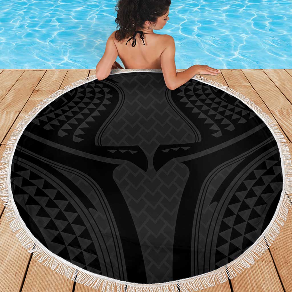 Hawaiian Kakau Art Tattoos Aquaman Style Beach Blanket Black Version LT03 - Polynesian Pride
