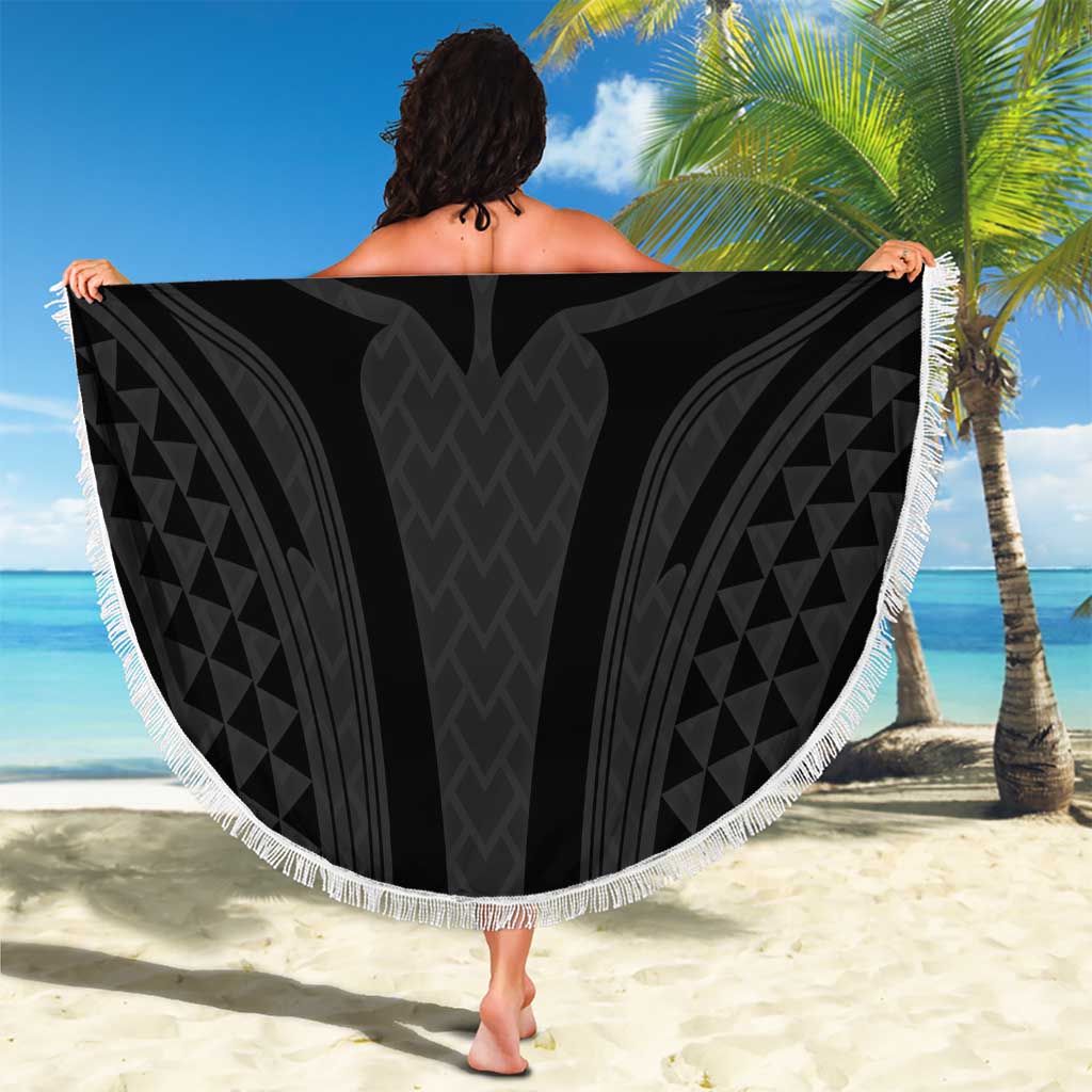 Hawaiian Kakau Art Tattoos Aquaman Style Beach Blanket Black Version LT03 - Polynesian Pride