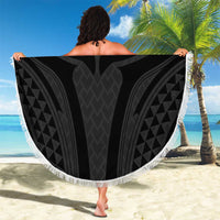 Hawaiian Kakau Art Tattoos Aquaman Style Beach Blanket Black Version LT03 - Polynesian Pride