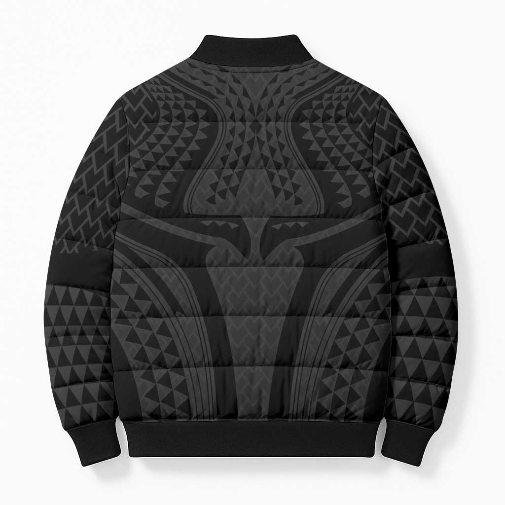 Hawaiian Kakau Art Tattoos Aquaman Style Bomber Puffer Jacket Black Version - Polynesian Pride