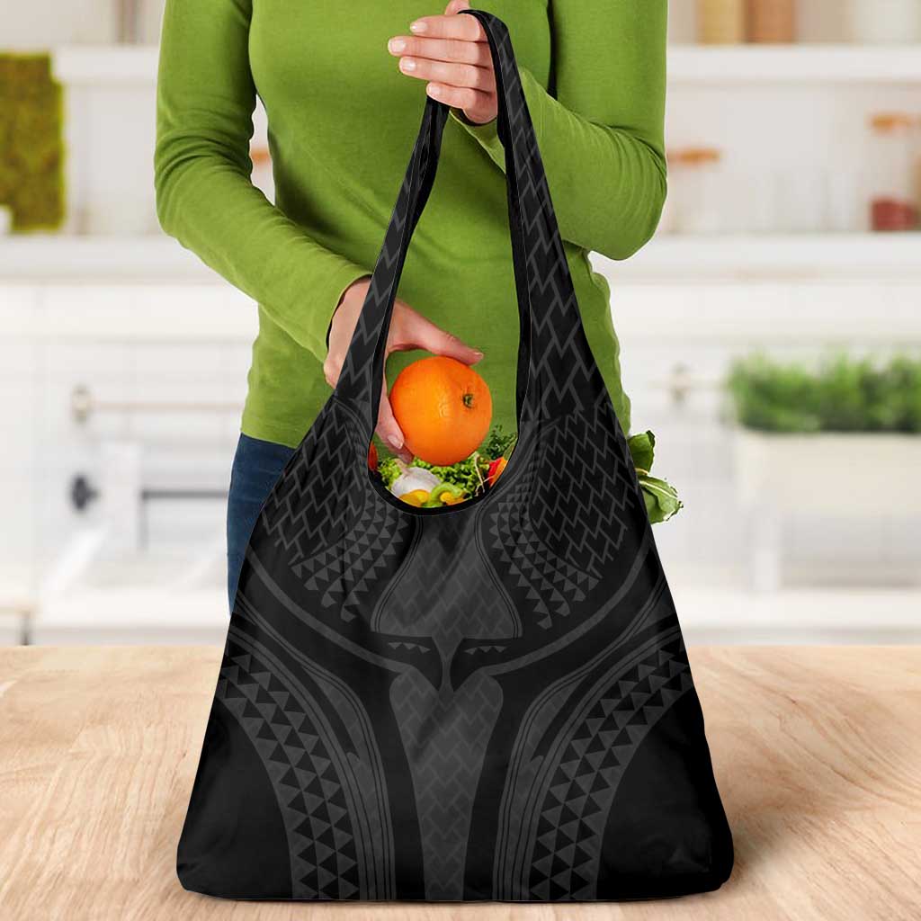 Hawaiian Kakau Art Tattoos Aquaman Style Grocery Bag Black Version - Polynesian Pride