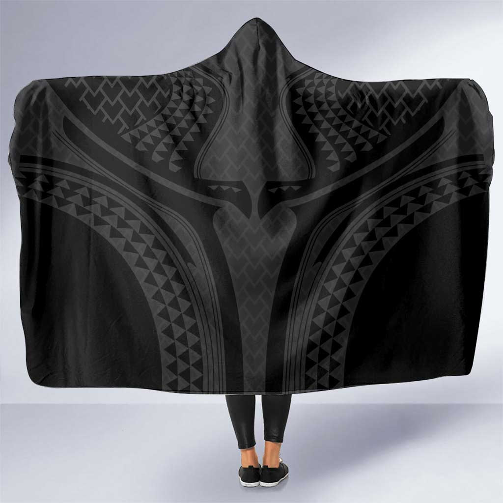Hawaiian Kakau Art Tattoos Aquaman Style Hooded Blanket Black Version - Polynesian Pride