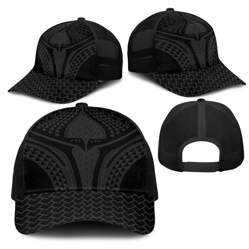 Hawaiian Kakau Art Tattoos Aquaman Style Mesh Trucker Cap Black Version - Polynesian Pride