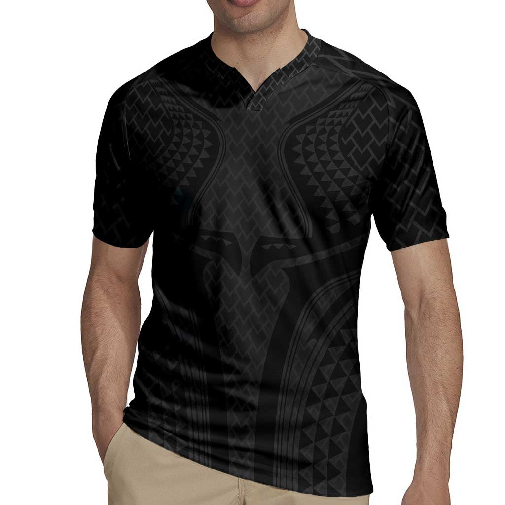 Hawaiian Kakau Art Tattoos Aquaman Style Rugby Jersey Black Version - Polynesian Pride