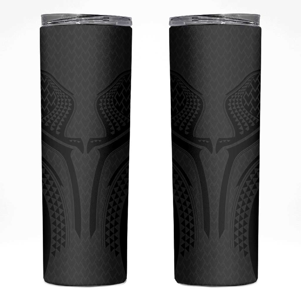 Hawaiian Kakau Art Tattoos Aquaman Style Skinny Tumbler Black Version LT03 Black - Polynesian Pride