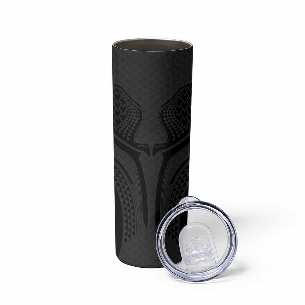 Hawaiian Kakau Art Tattoos Aquaman Style Skinny Tumbler Black Version LT03 - Polynesian Pride
