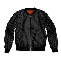 Hawaiian Kakau Art Tattoos Aquaman Style Sleeve Zip Bomber Jacket Black Version LT03 Unisex Black - Polynesian Pride
