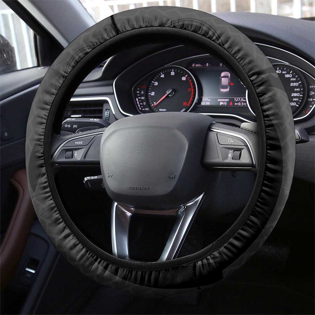 Hawaiian Kakau Art Tattoos Aquaman Style Steering Wheel Cover Black Version - Polynesian Pride