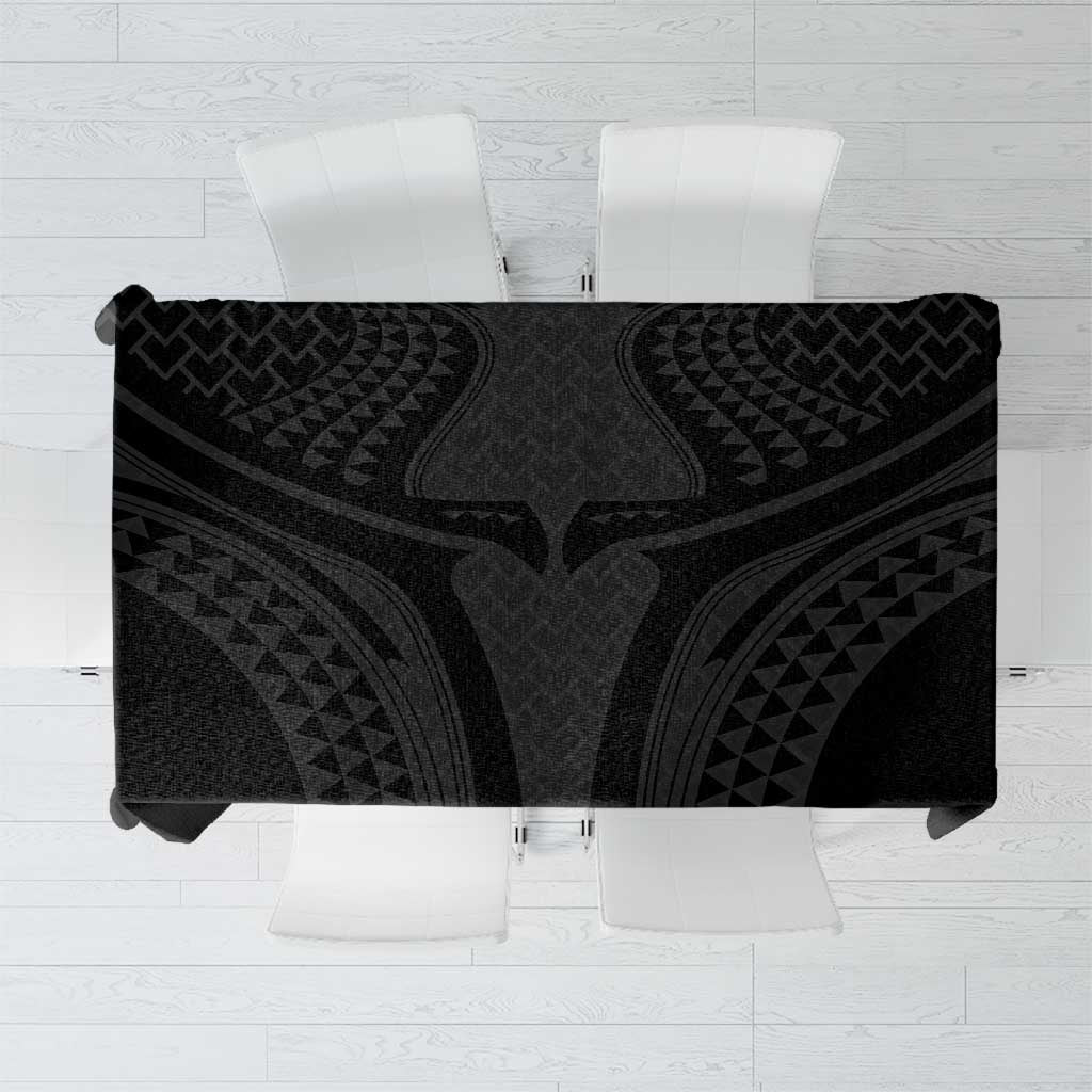 Hawaiian Kakau Art Tattoos Aquaman Style Tablecloth Black Version - Polynesian Pride