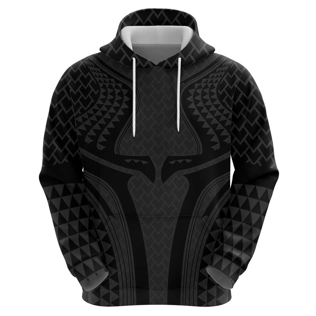 Hawaiian Kakau Art Tattoos Aquaman Style Zip Hoodie Black Version - Polynesian Pride