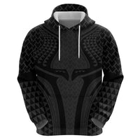 Hawaiian Kakau Art Tattoos Aquaman Style Zip Hoodie Black Version - Polynesian Pride