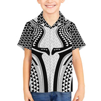 Hawaiian Kakau Art Tattoos Aquaman Style Family Matching Long Sleeve Bodycon Dress and Hawaiian Shirt White Version LT03 Son's Shirt White - Polynesian Pride