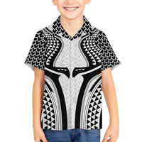Hawaiian Kakau Art Tattoos Aquaman Style Family Matching Off The Shoulder Long Sleeve Dress and Hawaiian Shirt White Version LT03 Son's Shirt White - Polynesian Pride