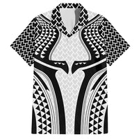 Hawaiian Kakau Art Tattoos Aquaman Style Family Matching Puletasi and Hawaiian Shirt White Version LT03 Dad's Shirt - Short Sleeve White - Polynesian Pride