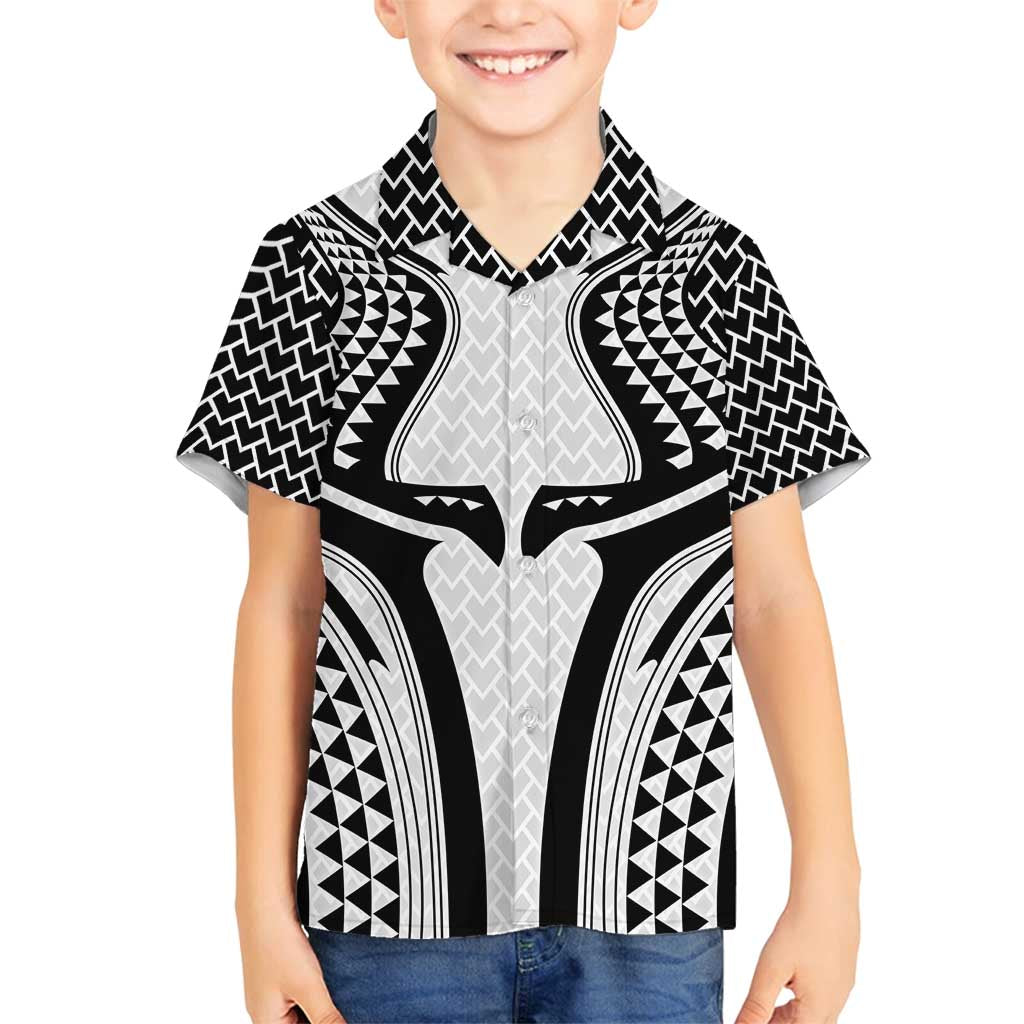 Hawaiian Kakau Art Tattoos Aquaman Style Family Matching Puletasi and Hawaiian Shirt White Version LT03 Son's Shirt White - Polynesian Pride