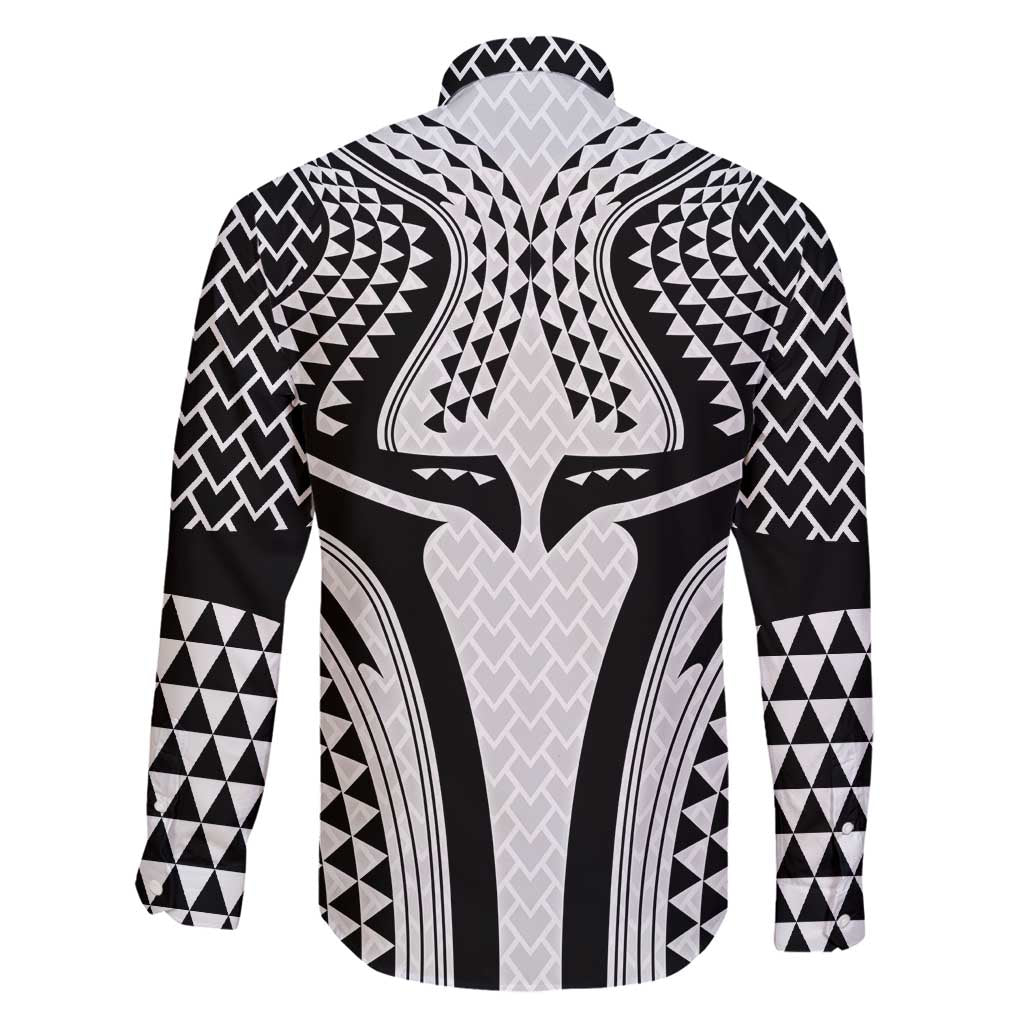 Hawaiian Kakau Art Tattoos Aquaman Style Family Matching Summer Maxi Dress and Hawaiian Shirt White Version LT03 - Polynesian Pride