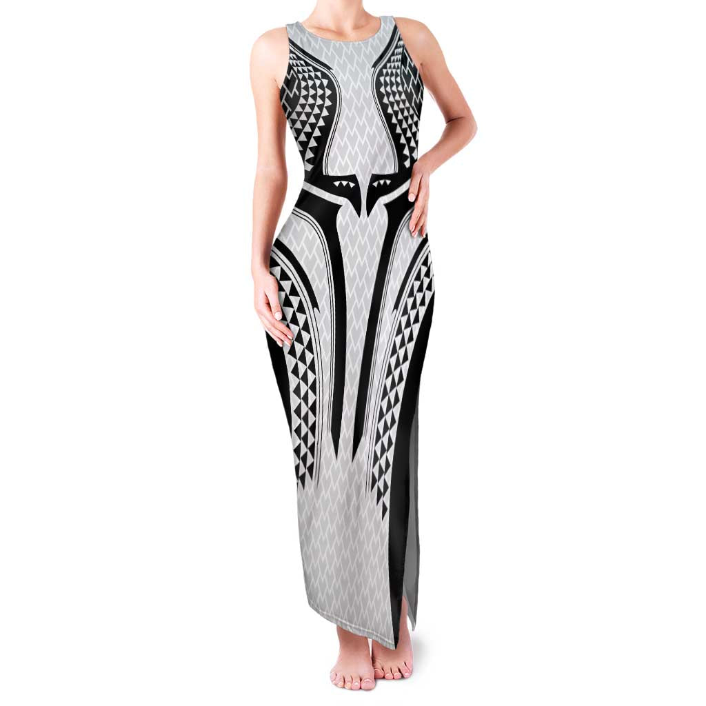 Hawaiian Kakau Art Tattoos Aquaman Style Family Matching Tank Maxi Dress and Hawaiian Shirt White Version LT03 Mom's Dress White - Polynesian Pride