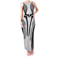Hawaiian Kakau Art Tattoos Aquaman Style Family Matching Tank Maxi Dress and Hawaiian Shirt White Version LT03 Mom's Dress White - Polynesian Pride