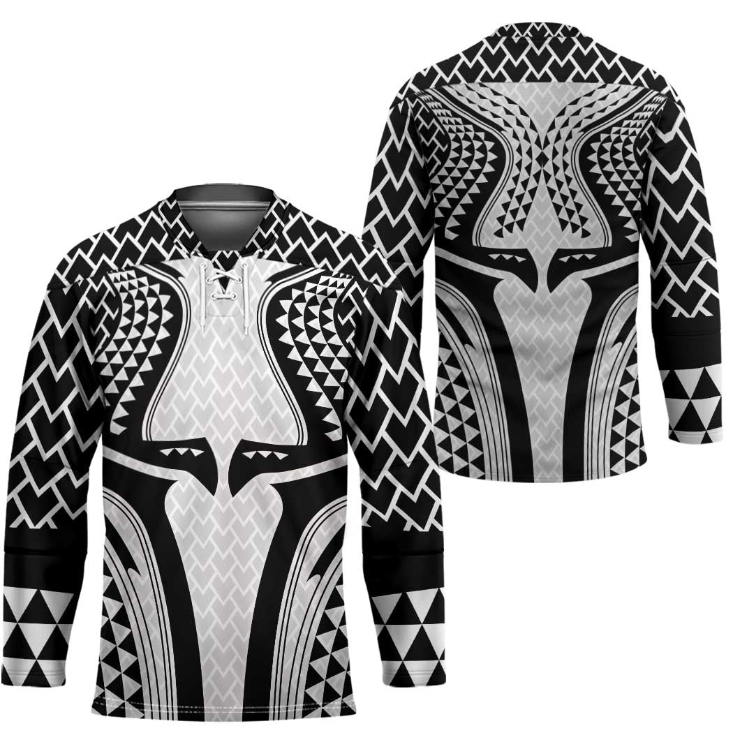 Hawaiian Kakau Art Tattoos Aquaman Style Hockey Jersey White Version - Polynesian Pride