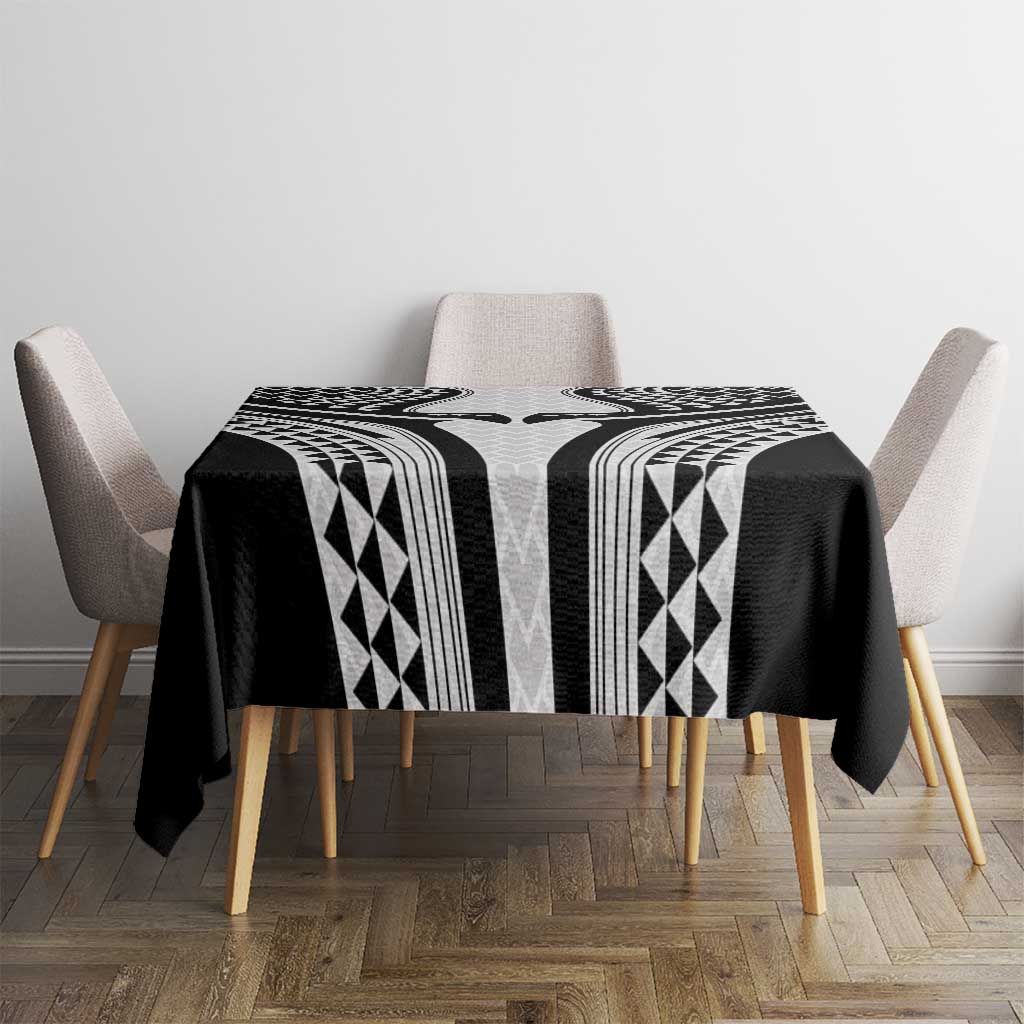 Hawaiian Kakau Art Tattoos Aquaman Style Tablecloth White Version - Polynesian Pride