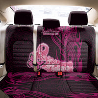 Polynesia Breast Cancer Back Car Seat Cover Butterfly and Flowers Ribbon Maori Tattoo Ethnic Black Style LT03 - Polynesian Pride
