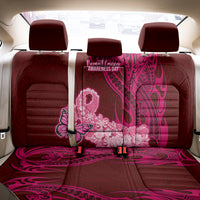 Polynesia Breast Cancer Back Car Seat Cover Butterfly and Flowers Ribbon Maori Tattoo Ethnic Red Style LT03 - Polynesian Pride