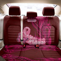 Custom Polynesia Breast Cancer Back Car Seat Cover Butterfly and Flowers Ribbon Maori Tattoo Ethnic Red Style LT03 - Polynesian Pride