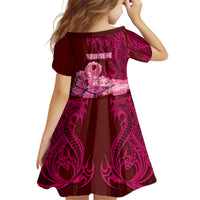 Custom Polynesia Breast Cancer Family Matching Long Sleeve Bodycon Dress and Hawaiian Shirt Butterfly and Flowers Ribbon Maori Tattoo Ethnic Red Style LT03 - Polynesian Pride