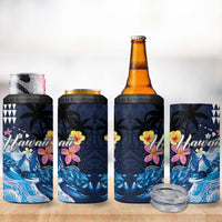 Hawaiian Honu Honi Ihu 4 in 1 Can Cooler Tumbler With Plumeria and Kakau Art Pattern LT03 - Polynesian Pride