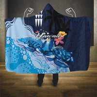 Hawaiian Honu Honi Ihu Hooded Blanket With Plumeria and Kakau Art Pattern LT03 - Polynesian Pride