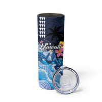 Hawaiian Honu Honi Ihu Skinny Tumbler With Plumeria and Kakau Art Pattern LT03 - Polynesian Pride