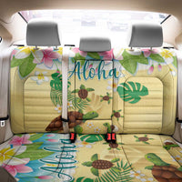 Aloha Turtle Family on The Beach Back Car Seat Cover with Hawaiian Colorful Plumeria LT03 - Polynesian Pride