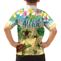 Aloha Turtle Family on The Beach Family Matching Puletasi and Hawaiian Shirt with Hawaiian Colorful Plumeria LT03 - Polynesian Pride