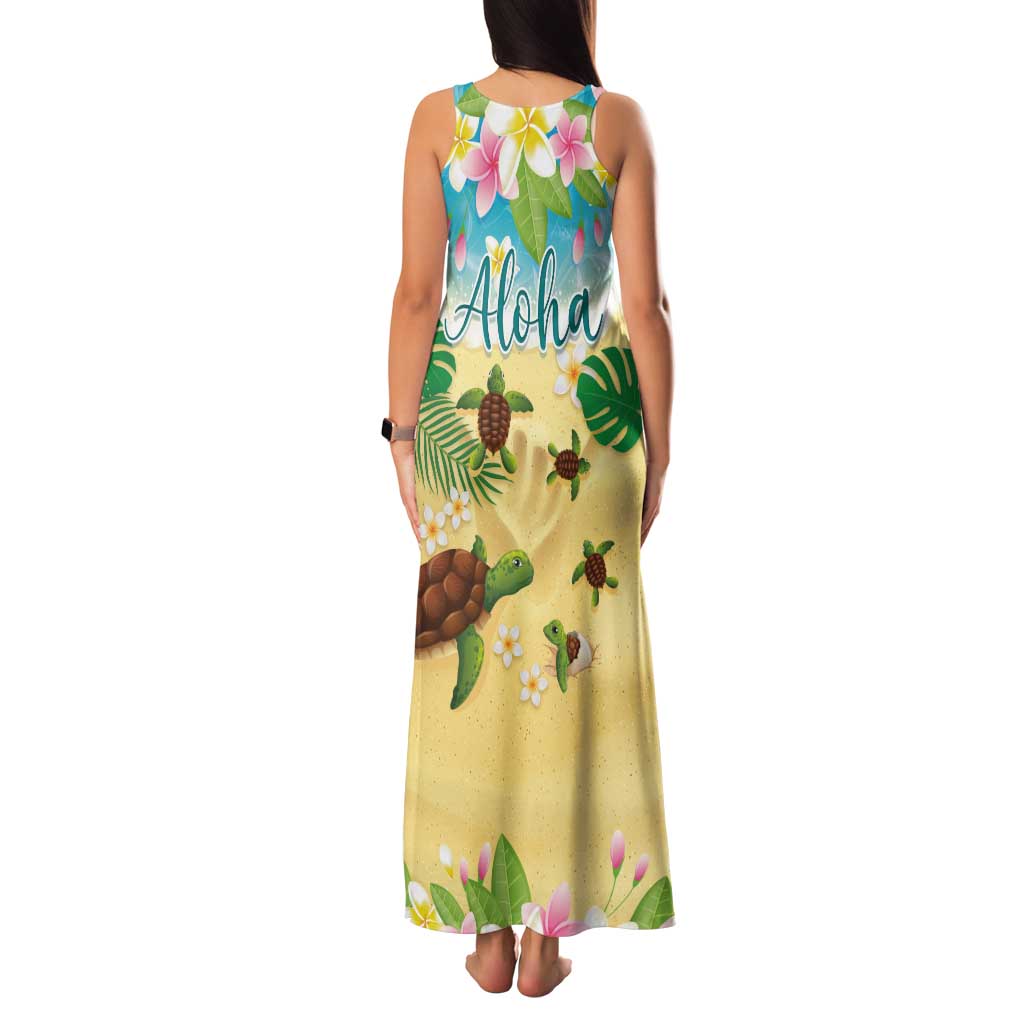Aloha Turtle Family on The Beach Family Matching Tank Maxi Dress and Hawaiian Shirt with Hawaiian Colorful Plumeria LT03 - Polynesian Pride