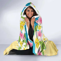 Aloha Turtle Family on The Beach Hooded Blanket with Hawaiian Colorful Plumeria LT03 - Polynesian Pride