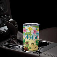 Hawaii Aloha Turtle Family on The Beach with Colorful Tropical Flowers Tumbler Cup LT03 - Polynesian Pride