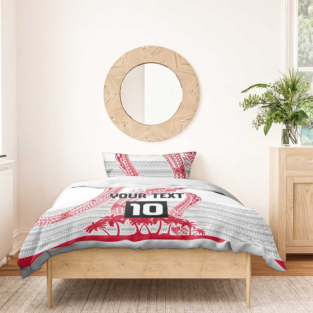 Cook Islands Marathon 2025-Pursuit in Paradise Bedding Set Red Color LT03 - Polynesian Pride
