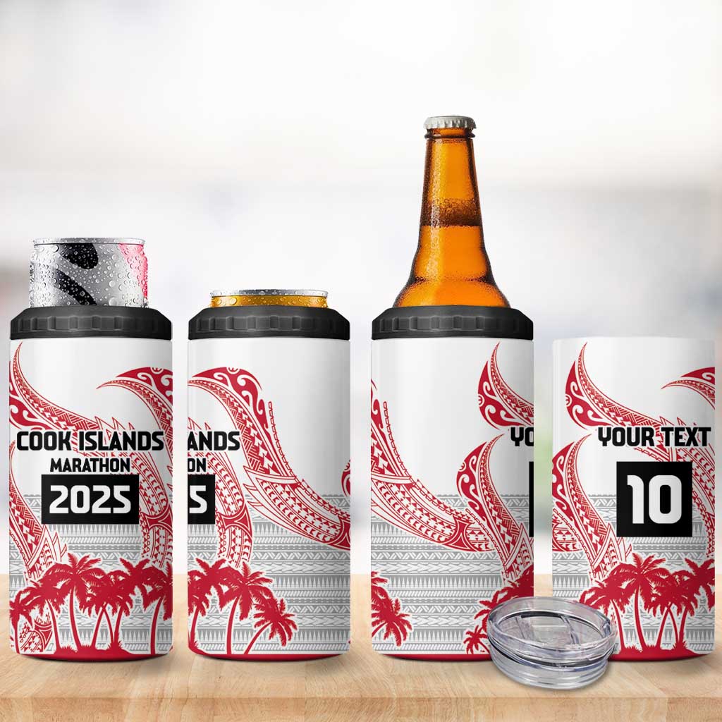 Cook Islands Marathon 2025-Pursuit in Paradise 4 in 1 Can Cooler Tumbler Red Color LT03 - Polynesian Pride