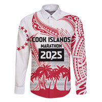 Cook Islands Marathon 2025-Pursuit in Paradise Family Matching Long Sleeve Bodycon Dress and Hawaiian Shirt Red Color LT03 Dad's Shirt - Long Sleeve Red - Polynesian Pride