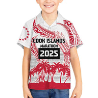 Cook Islands Marathon 2025-Pursuit in Paradise Family Matching Long Sleeve Bodycon Dress and Hawaiian Shirt Red Color LT03 Son's Shirt Red - Polynesian Pride