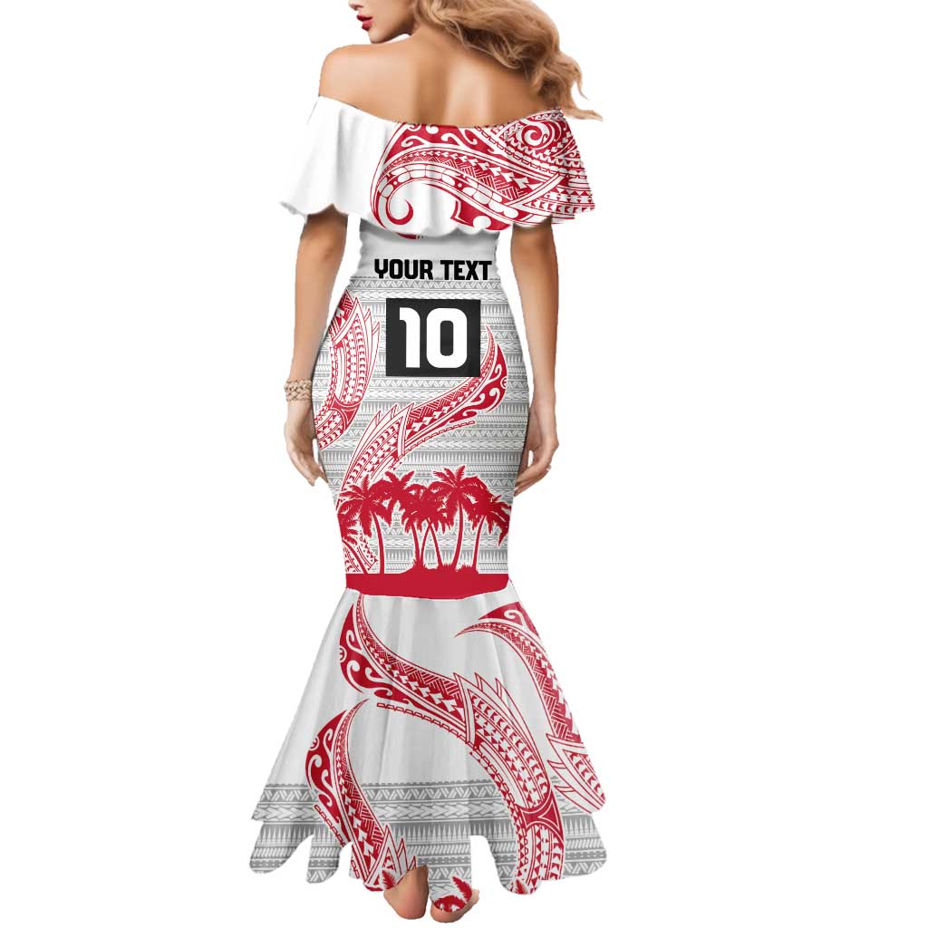 Cook Islands Marathon 2025-Pursuit in Paradise Family Matching Mermaid Dress and Hawaiian Shirt Red Color LT03 - Polynesian Pride