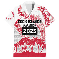 Cook Islands Marathon 2025-Pursuit in Paradise Family Matching Off Shoulder Short Dress and Hawaiian Shirt Red Color LT03 Dad's Shirt - Short Sleeve Red - Polynesian Pride