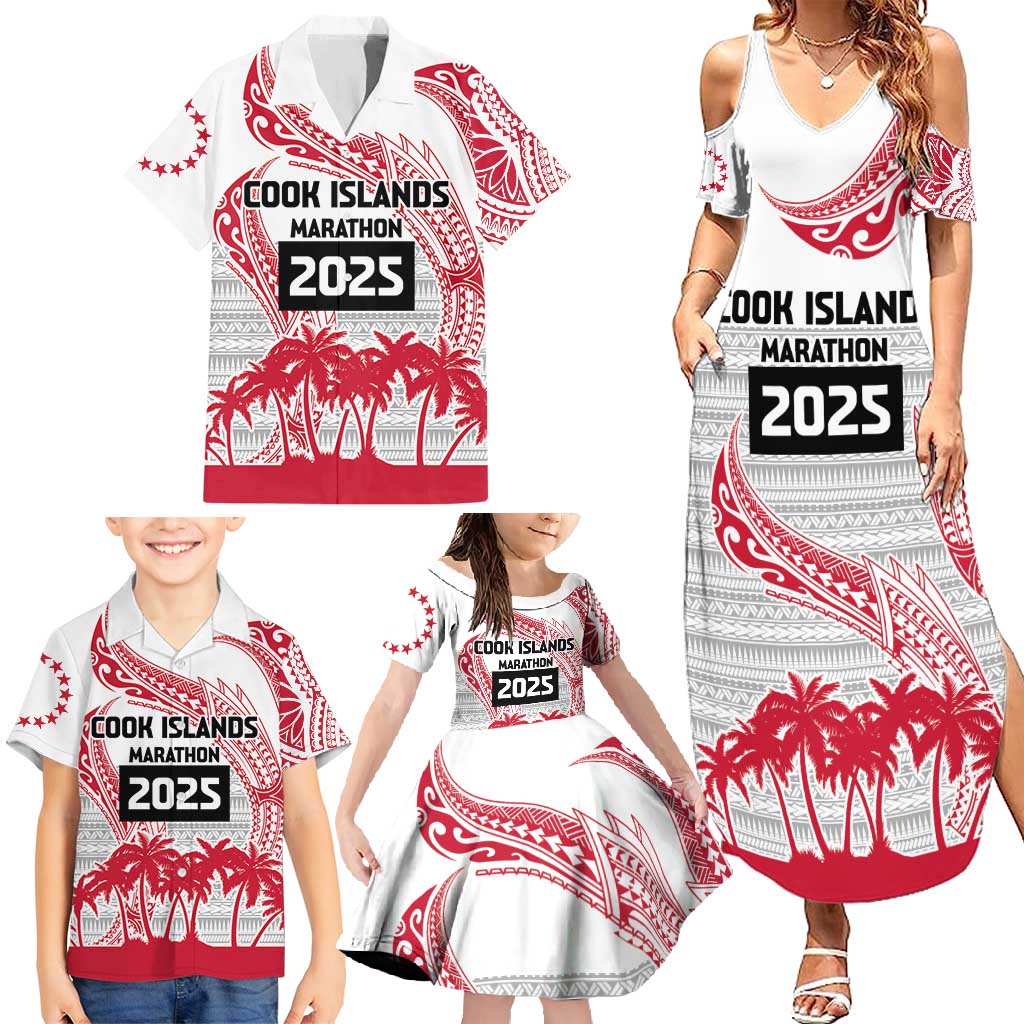 Cook Islands Marathon 2025-Pursuit in Paradise Family Matching Summer Maxi Dress and Hawaiian Shirt Red Color LT03 - Polynesian Pride