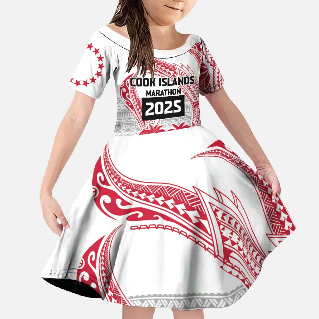Cook Islands Marathon 2025-Pursuit in Paradise Family Matching Tank Maxi Dress and Hawaiian Shirt Red Color LT03 Daughter's Dress Red - Polynesian Pride