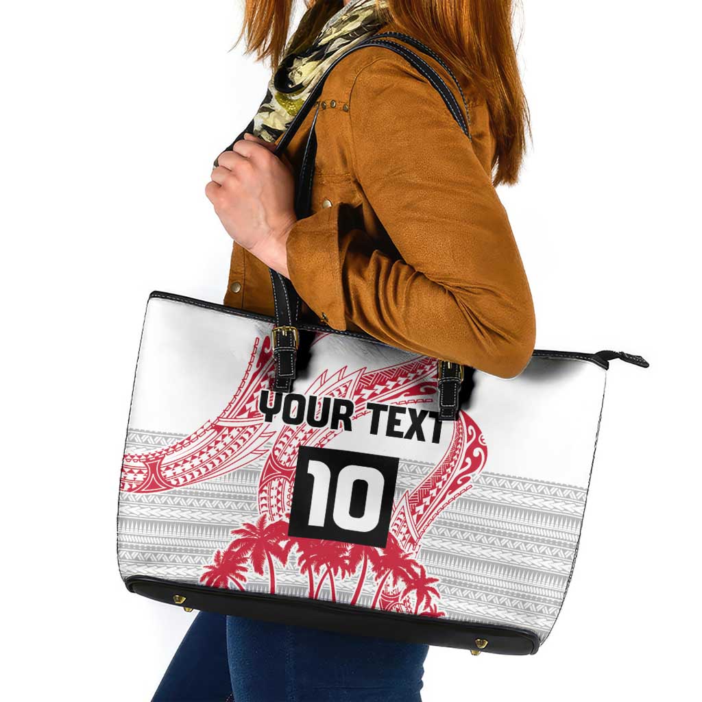 Cook Islands Marathon 2025-Pursuit in Paradise Leather Tote Bag Red Color LT03 Red - Polynesian Pride