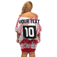 Cook Islands Marathon 2025-Pursuit in Paradise Off Shoulder Short Dress Red Color