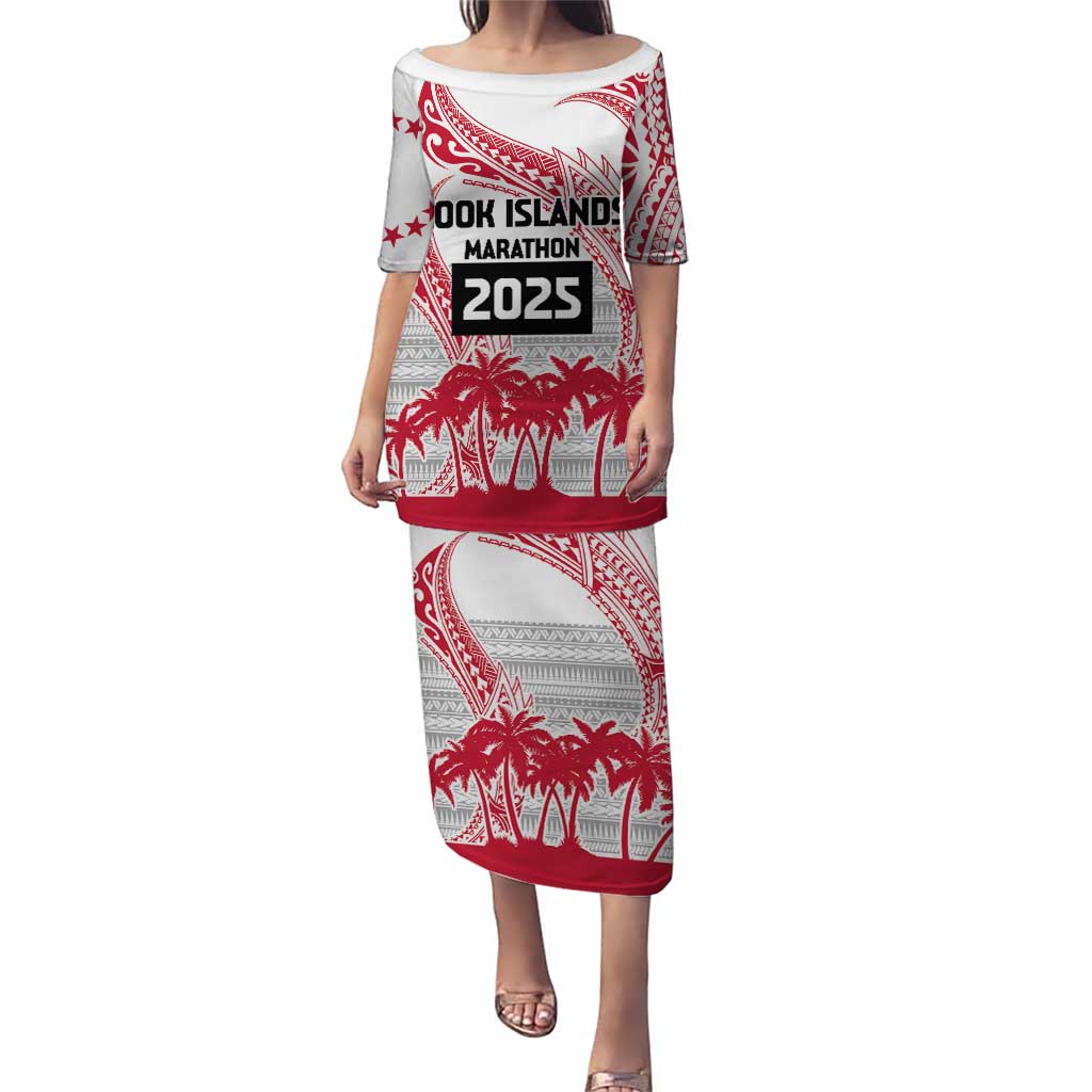 Cook Islands Marathon 2025-Pursuit in Paradise Puletasi Red Color LT03 Long Dress Red - Polynesian Pride