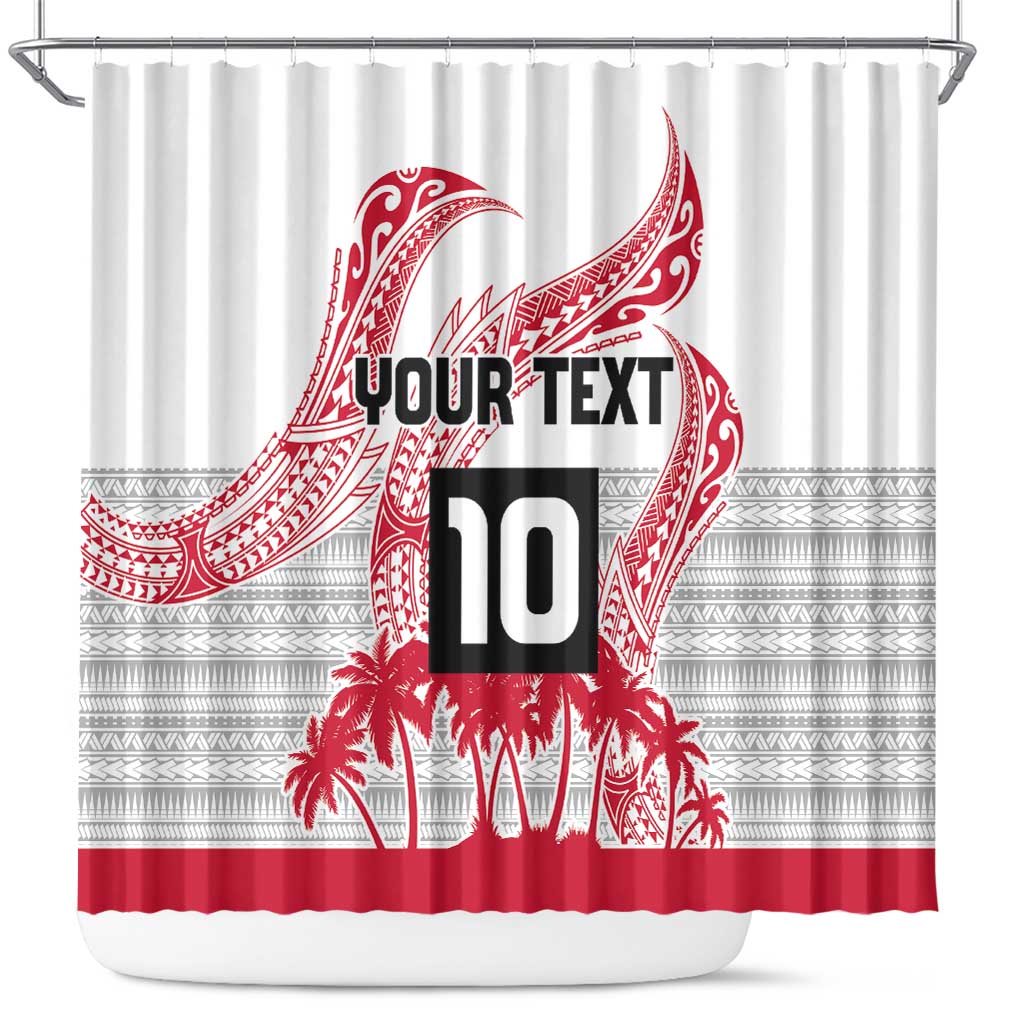 Cook Islands Marathon 2025-Pursuit in Paradise Shower Curtain Red Color LT03 Red - Polynesian Pride